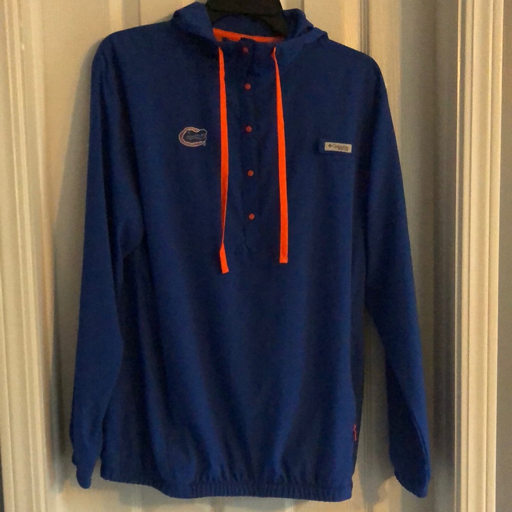 Florida Gators Columbia Windbreaker Jacket Button Front Orange and Blue